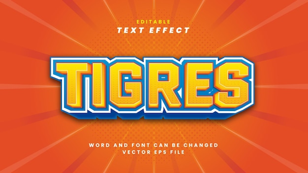 Vector tigres editable text effect 3d style