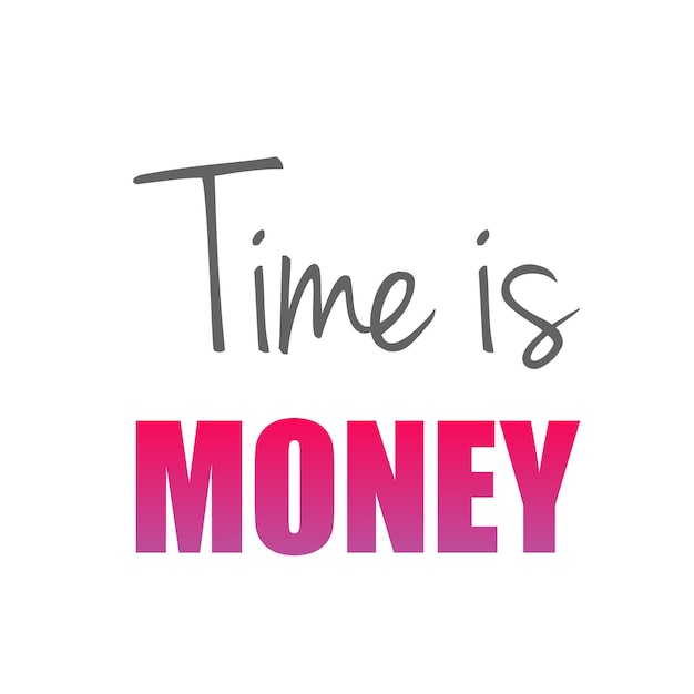 Vector tijd is geld oud-engels spreekwoord om de waarde van tijd te tonen