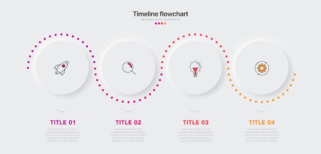 Tijdlijn 4 opties infographic voor presentaties workflow procesdiagram stroomschema rapport