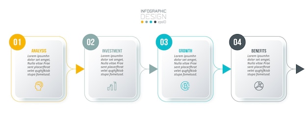 Vector tijdlijn business infographic sjabloon
