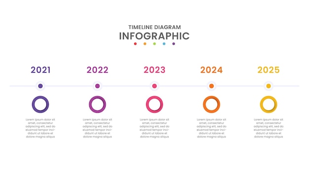 Tijdlijn business infographics sjabloonontwerp