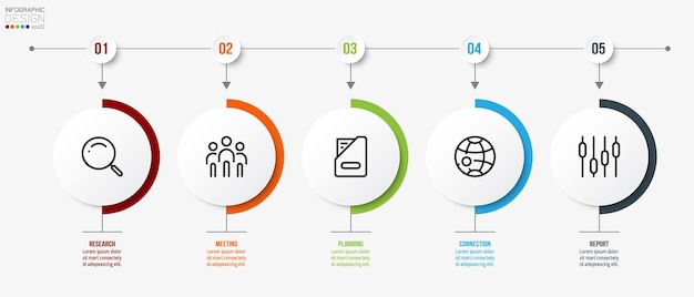 Tijdlijn grafieksjabloon zakelijke infographic