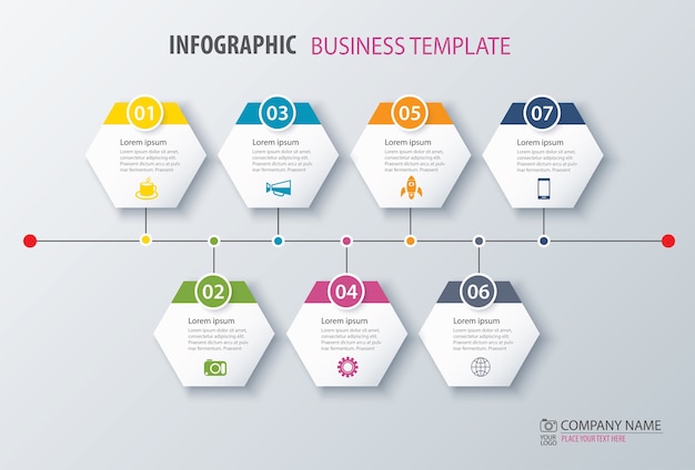 tijdlijn illustratie infographics opties. Sjabloon voor brochure, bedrijf