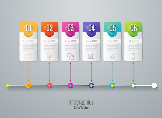 Vector tijdlijn infographic elementen