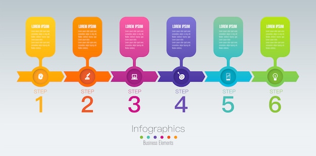 Tijdlijn infographic elementen