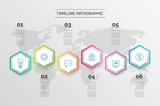 Tijdlijn infographic in plat ontwerp