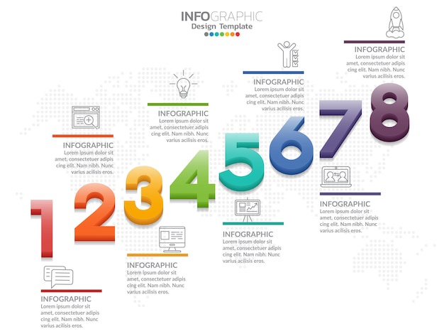 Tijdlijn infographic ontwerp vector en marketing pictogrammen