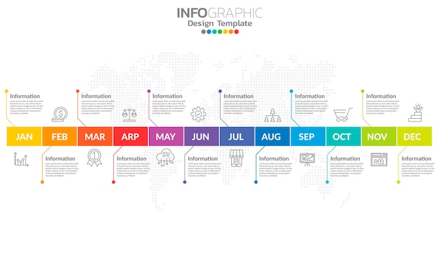 Tijdlijn infographic sjabloon