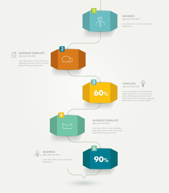 Tijdlijn infographic toespraak sjabloon. Eenvoudig vectorontwerp.