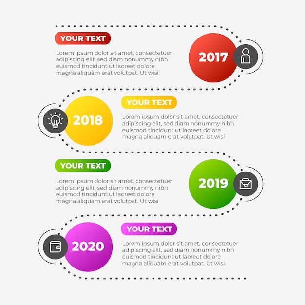 Tijdlijn infographic verzameling sjabloon