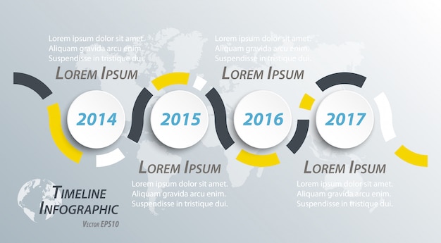 Tijdlijn infographic voor bedrijfspresentatie