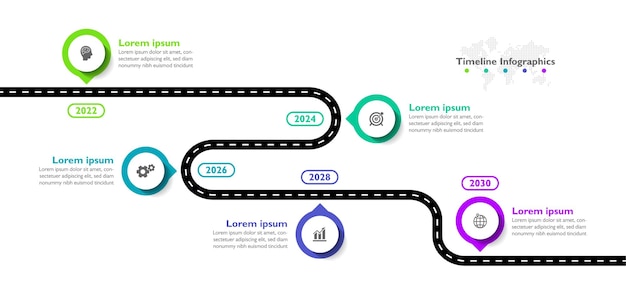 Tijdlijn infographic zakelijke infographic sjabloon