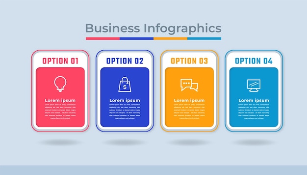 Tijdlijn infographics business data visualization process chart diagram graph met steps options