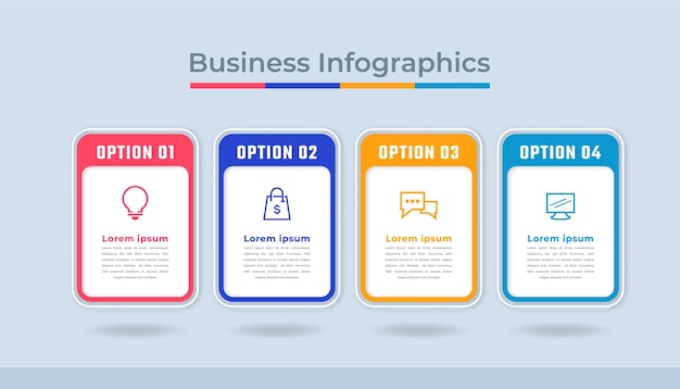 Tijdlijn Infographics Business Data Visualization Process Chart Diagram Graph met Steps Options