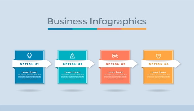 Tijdlijn Infographics Business Data Visualization Process Chart Diagram Graph met Steps Options