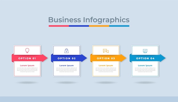 Tijdlijn Infographics Business Data Visualization Process Chart Diagram Graph met Steps Options