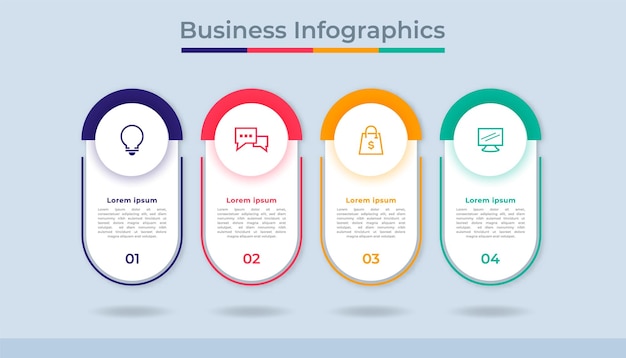 Tijdlijn Infographics Business Data Visualization Process Chart Diagram Graph met Steps Options