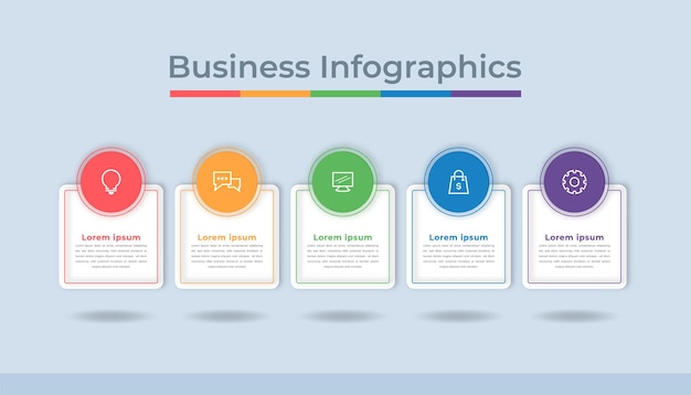 Tijdlijn Infographics Business Data Visualization Process Chart Diagram Graph met Steps Options