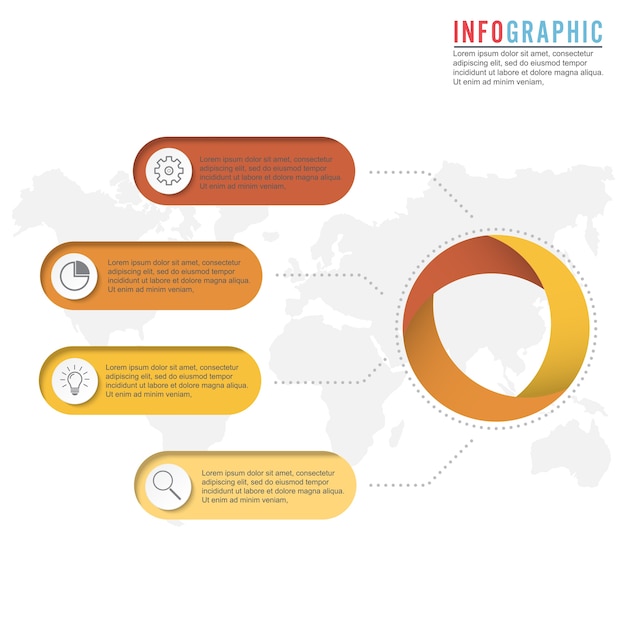 Tijdlijn infographics en marketing pictogrammen. Bedrijfsconcept met 4 opties.
