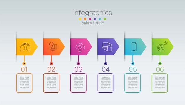 Vector tijdlijn infographics met stappen