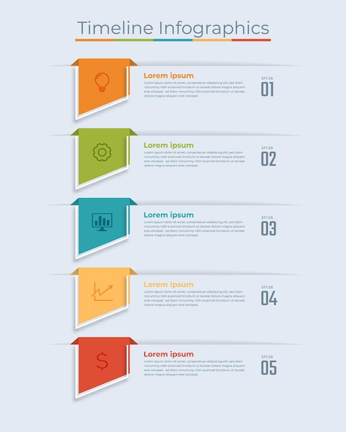 Tijdlijn infographics ontwerp marketing pictogrammen workflow layout diagram bedrijfsgegevens visualisatie