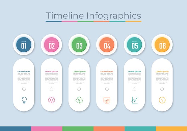 Tijdlijn Infographics Ontwerp Marketing Pictogrammen Workflow Layout Diagram Bedrijfsgegevens Visualisatie