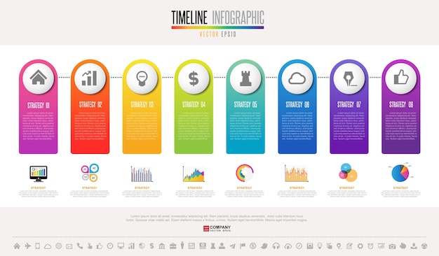 Tijdlijn infographics ontwerpsjabloon