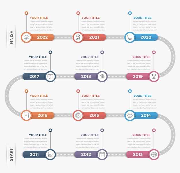 Vector tijdlijn infographics