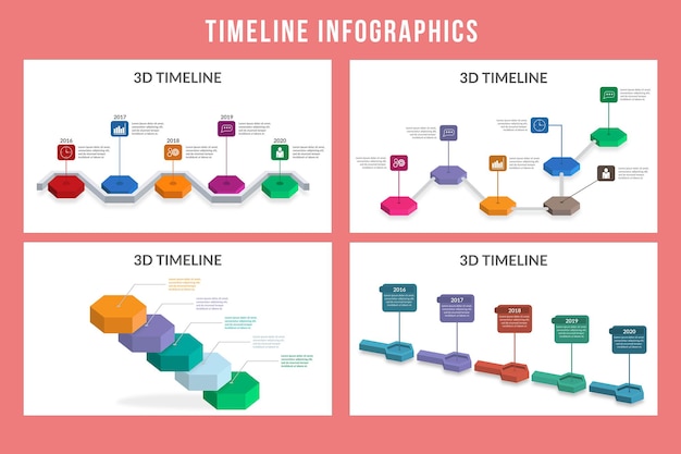 Tijdlijn pad infographic ontwerp