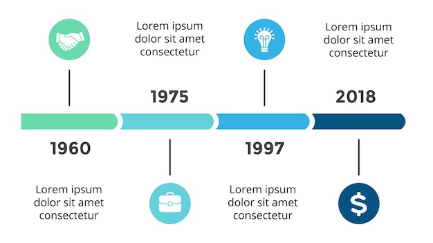 Tijdlijn Pijl Infographic Presentatiediasjabloon Perfect voor startende bedrijven en marketing