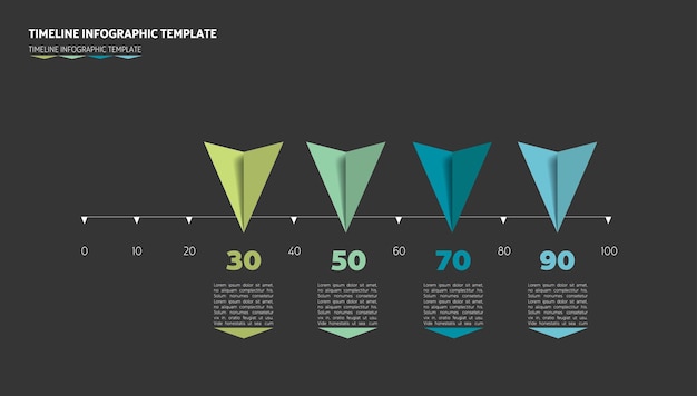 Tijdlijn pijlsjabloon Horizontale lijn Vector infographic illustratie