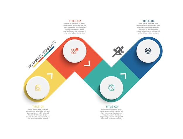 Tijdlijn stappen infographics zakelijke sjabloon