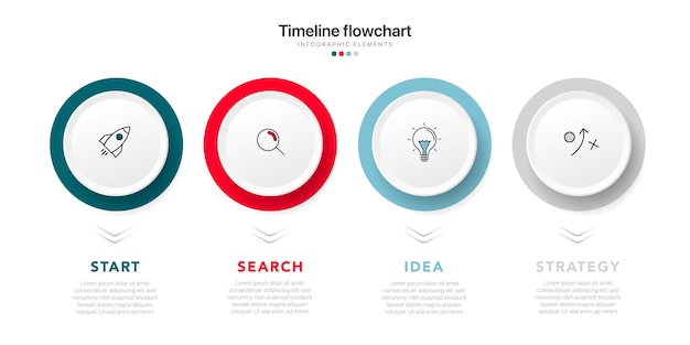 Tijdlijnopties infographic voor presentaties workflow procesdiagram stroomschemarapport