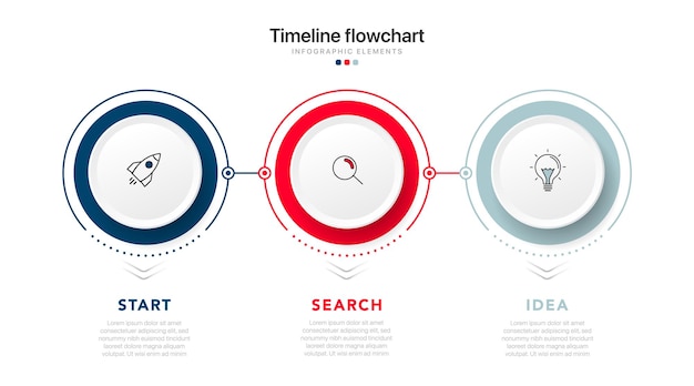 Tijdlijnopties infographic voor presentaties workflow procesdiagram stroomschemarapport