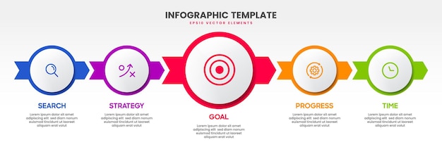 Tijdlijnopties infographic voor presentaties workflow procesdiagram stroomschemarapport