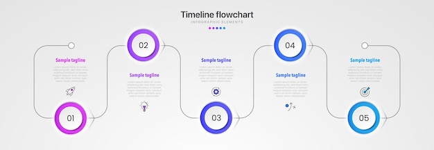 Tijdlijnopties infographic voor presentaties workflow procesdiagram stroomschemarapport