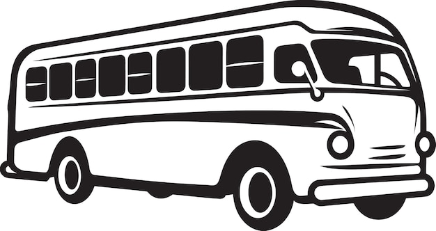 Tijdloze Reizen Zwarte Vector Symbol City Cruiser Zwart Vector Bus Icon