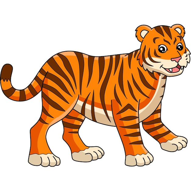 Vector tijger cartoon gekleurde clipart illustratie