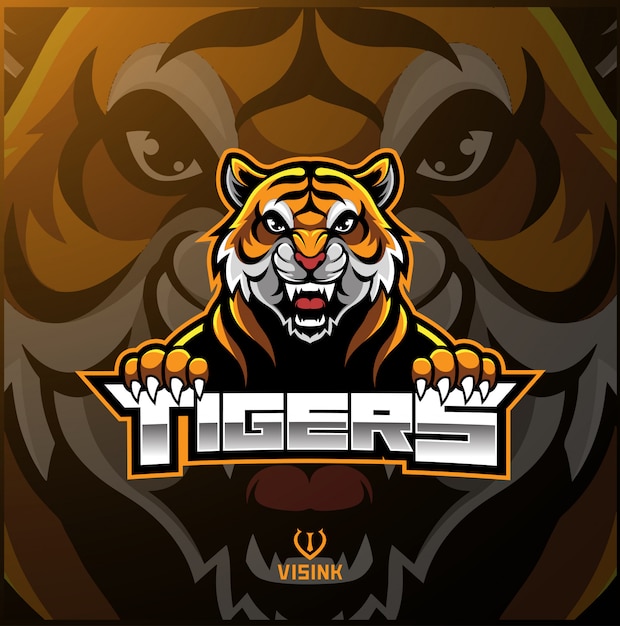 Vector tijger gezicht mascotte logo