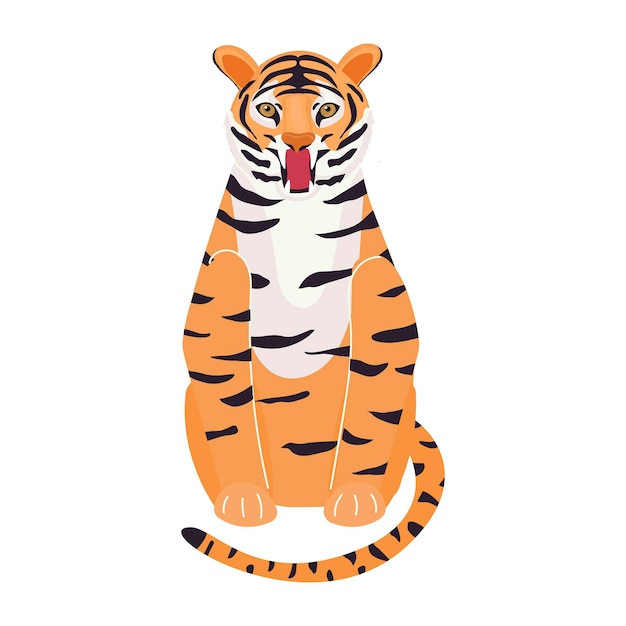 Tijger. het symbool van 2022. japanse tijger. dieren. vectorillustratie in een moderne vlakke stijl.