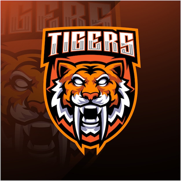 Tijger hoofd esport mascotte logo