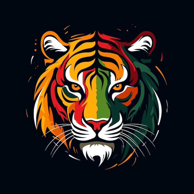 Tijger hoofd illustratie vector cartoon logo