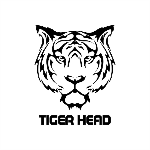 Tijger hoofd logo illustratie vector ontwerp