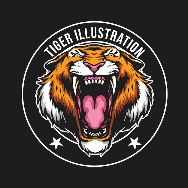 Tijger hoofd logo illustratie