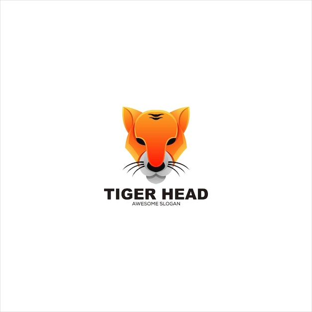 tijger hoofd logo kleurrijke vector