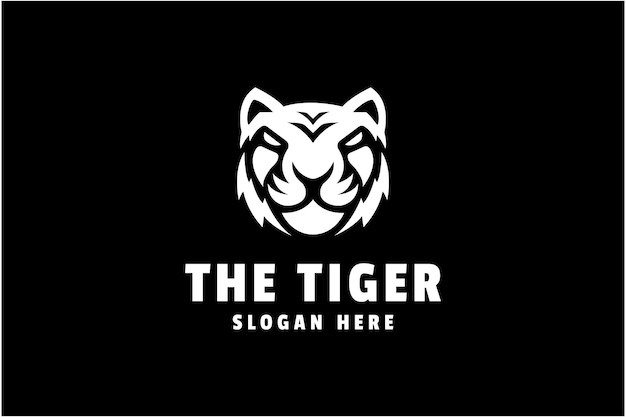 Tijger hoofd logo ontwerp sjabloon picturale dier symbool