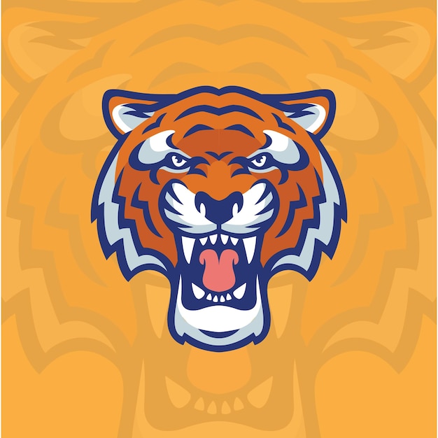 Tijger hoofd logo ontwerp vector