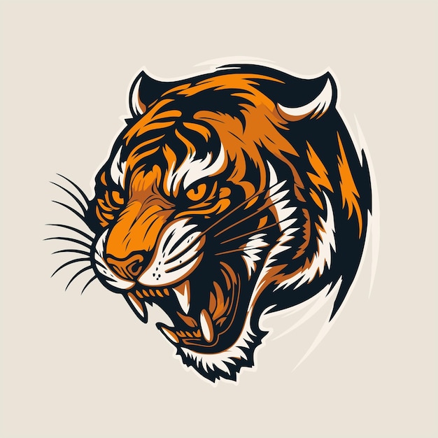 Tijger hoofd logo pictogram mascotte vectorillustratie