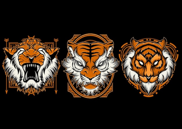 Tijger hoofd mascotte illustratie