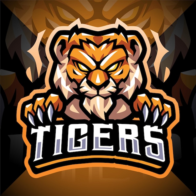 Tijger hoofd mascotte logo ontwerp